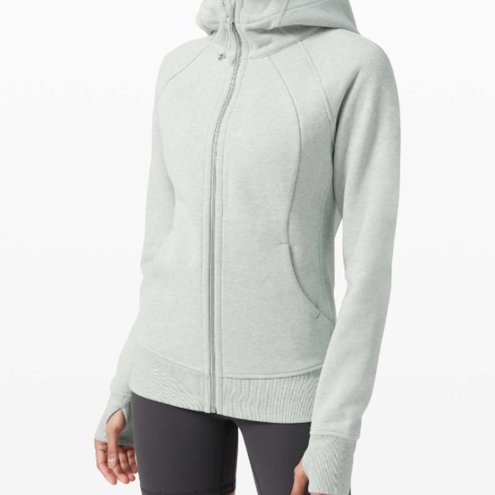 Lululemon Scuba Hoodie Hooded Sweatshirt Jacket Cotton Heathered Island Mist 4